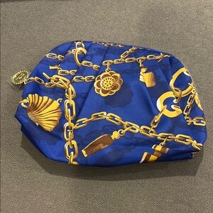 Estee Lauder Blue and Gold Cosmetic Bag